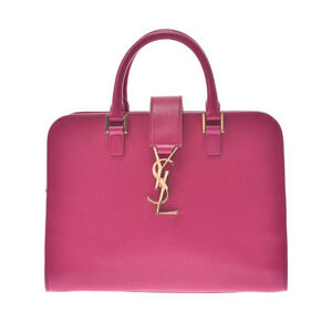 SAINT LAURENT Cabas Bag Pink Leather Handbag